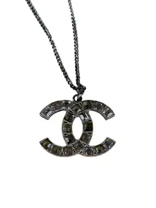 Pre-owned Chanel Silver CC Pendant Necklace