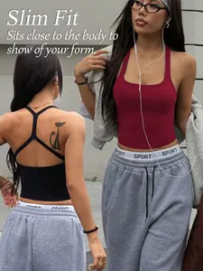 Women's Backless Strapless Crop Top, Cross Design Seamless Slim Fit Bralette, Side Ruched Push Up Beachwear, Comfortable Outer Wear