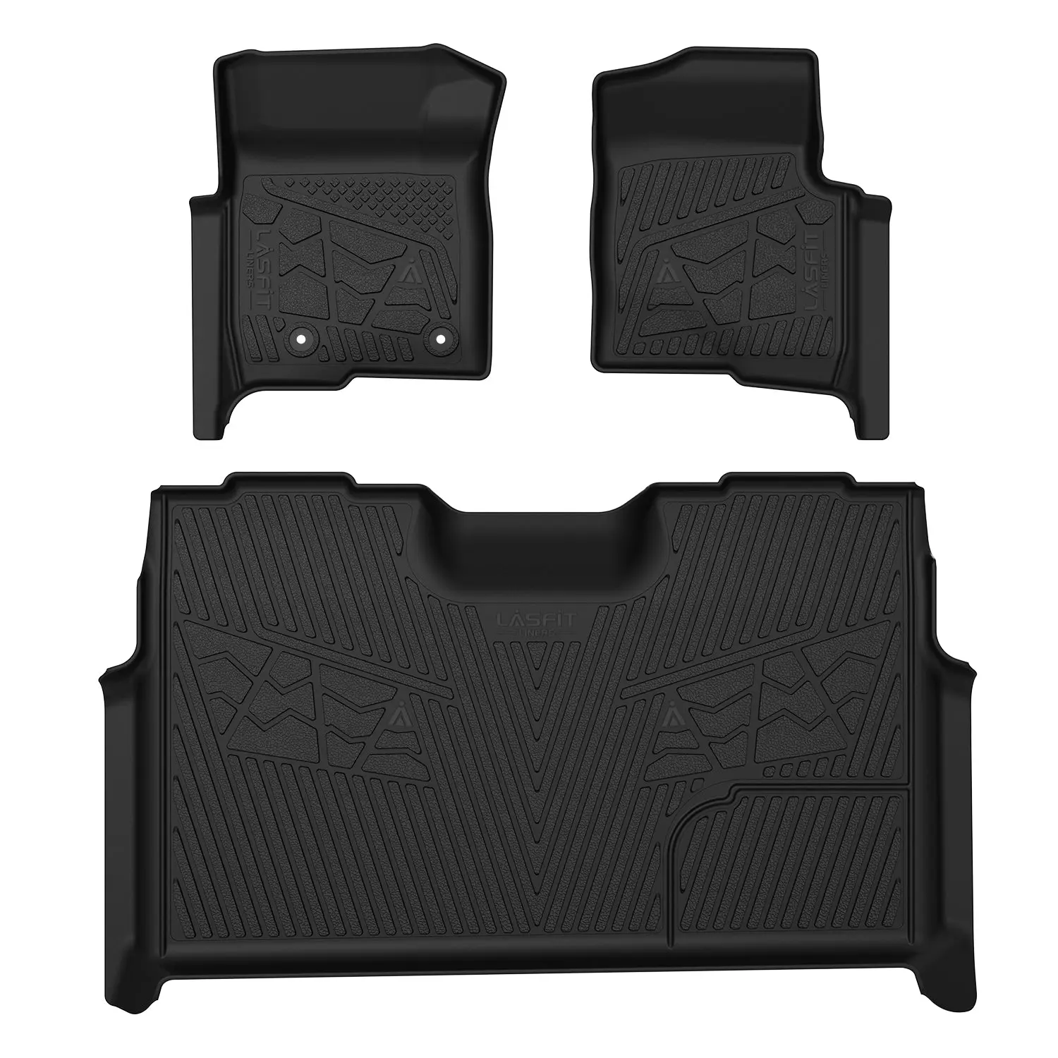 Lasfit All Weather Car Floor Mats for Trucks, Compatible with 2011-2014 Ford F-150 SuperCrew Cab (Carpet Floor Only), Car Floor Mats All Weather