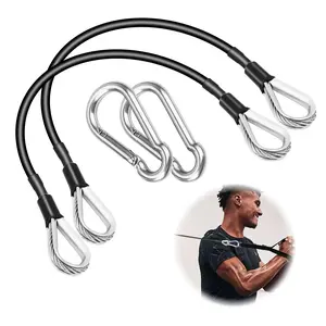 Resistance Band Cable, 2 Counts Stainless Steel Resistance Band Cable, Gym Strength Training Hanging Training Accessories for Home Gym, Home Workout Equipment