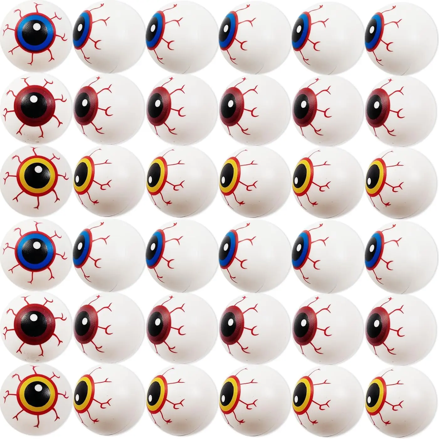 30PCS 1 Inch Plastic Halloween Eyeballs Fake Eyeballs for Kids Halloween Party Favors Goodie Bag Fillers Spooky Eye Balls for Halloween Decorations Party Supplies Trick or Treat Toys