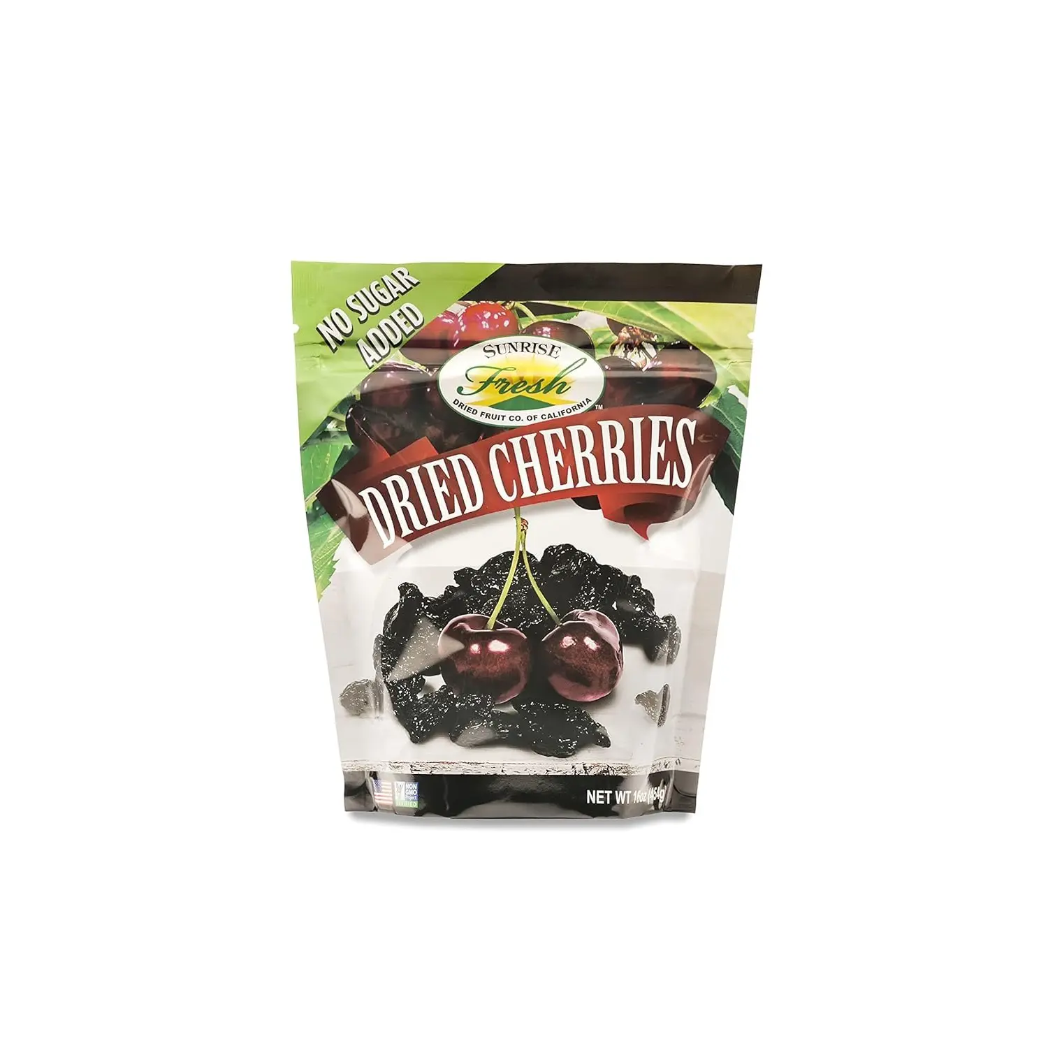 Sunrise Fresh Dried Sweet Cherries, Unsweetened, No Sugar Added, Fresh Fruit Flavor, 1 lb Bag