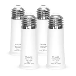 E26 Light Socket Extender - Max 200W Bulb Adapter Socket Converter, 6.2 CM/2.55 Inch Extension, 0-250V, 2/4 Pack