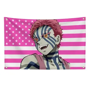 Akaza Anime Kimetsu American Tapestry Tokitou Muichirou Tomioka Giyuu Banner for Dorms & Living Areas Stripes Design Comfortable & Long-lasting Decor Starry Sky Pattern Decorative