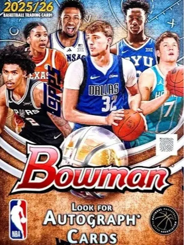 2025 NBA TOPPS BOWMAN Sports Trading Card Box - 10 Cards, No Extras, Collectible Pack