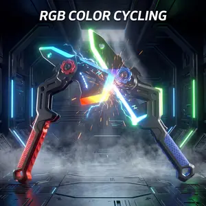 2-in-1 transformable lightsaber & axe toy with LED lights, sound effects and spray mist | rechargeable kids battle toy, cool boys' gift for cosplay