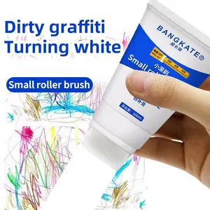 White Wall Ceiling Small Roller Brush Paint, Small Rolling Brush Wall Bathroom Latex Paint, 100ML DIY Wall Paint Repair Wall Paste Portable Easy to Apply Painting