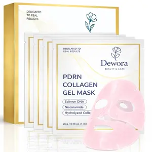 [Dewora] PDRN Pink PDRN Collagen Gel Mask – Korean Glass Skin Face Mask with Niacinamide & Collagen (4 Sheets)