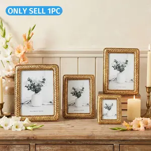 Creative Woven Pattern Photo Frame, 1 Count Modern Photo Frame, Desktop Decoration Photo Frame for Home Office Desk, Home Decor Supplies