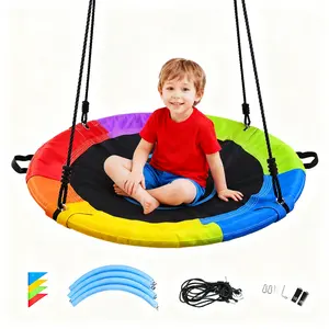 Spider Web Tree Swing for Toddlers & Kids - 40 Inch Saucer Swing with 850 lb Capacity, Waterproof Oxford Fabric & Steel Frame - Outdoor Playground Swing Set Accessory - Suitable for Ages 1-3 kid outdoor