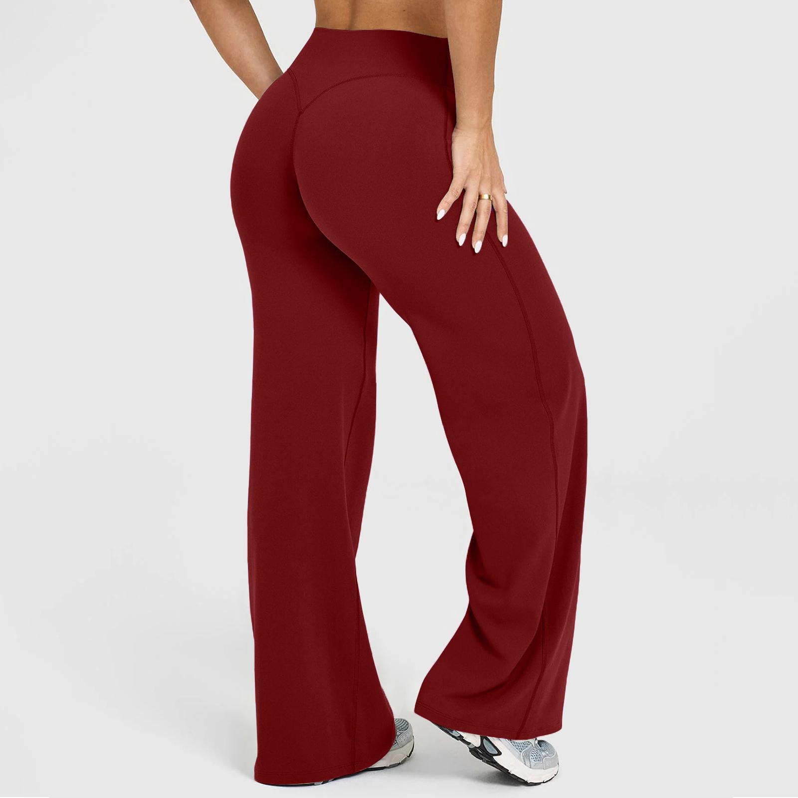 JGS1996 Women's High Waisted Straight Leg Yoga Pants - Casual Loose Outfit Lounge Pants Soft Stretchy Seamless Leggings Comfortable Flattering Activewear Summer for Workout Gym Daily Wear
