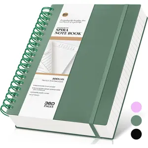 Spiral Notebook Journal, 360 Pages College Ruled Notebooks, Lined Thick Journals for Women Men,B5 Big Spiral Notebooks with 100GSM Paper, Spiral Bound Journal for Writing Work School Green 7.6"x10"