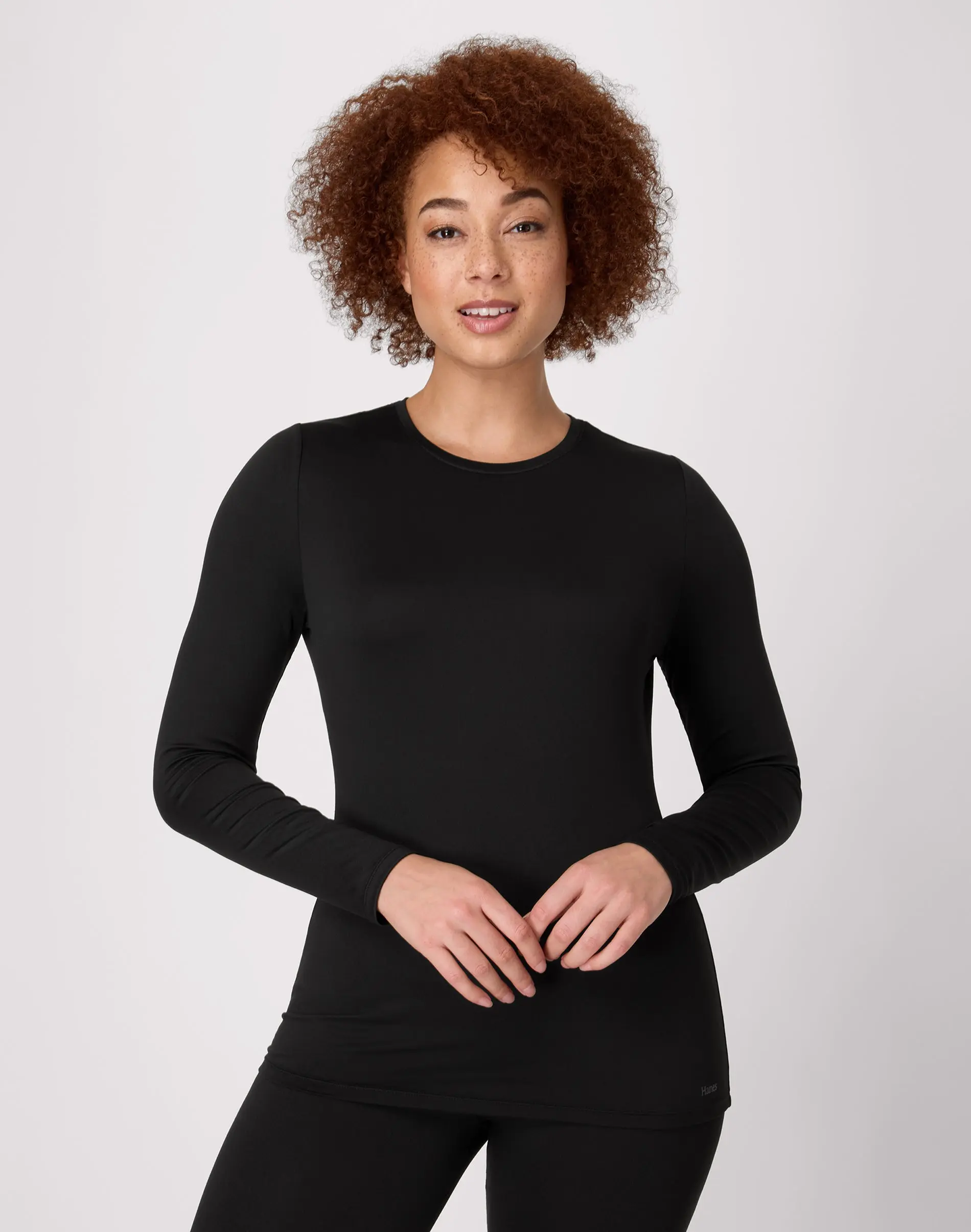 Hanes Women's Long-Sleeve Baselayer Tee, Crewneck