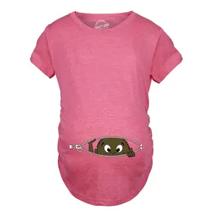 Maternity African American Baby Peeking Funny T shirts Pregnancy Annoucement T shirt Funny Graphic Maternity Tee Cute Pregnancy Tees With Plus Sizes Pregnant Funny Maternity Short Sleeve Maternity Shirts