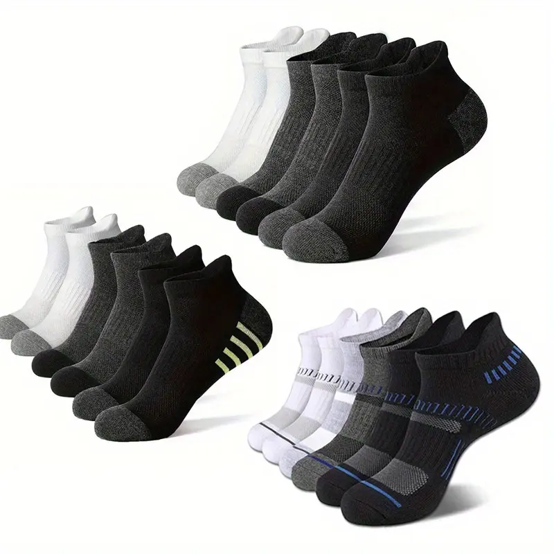 15/20Pairs Large Size Mesh Breathable Socks Wholesale Basketball Sports Socks Spring Summer Men's Short Boat Socks, Breathable Compression Socks, Elastic Socks