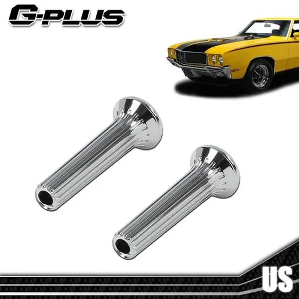 Fit For 68-1970 GM Buick Chevy Oldsmobile Pontiac Chrome Ribbed Door Lock Knobs
