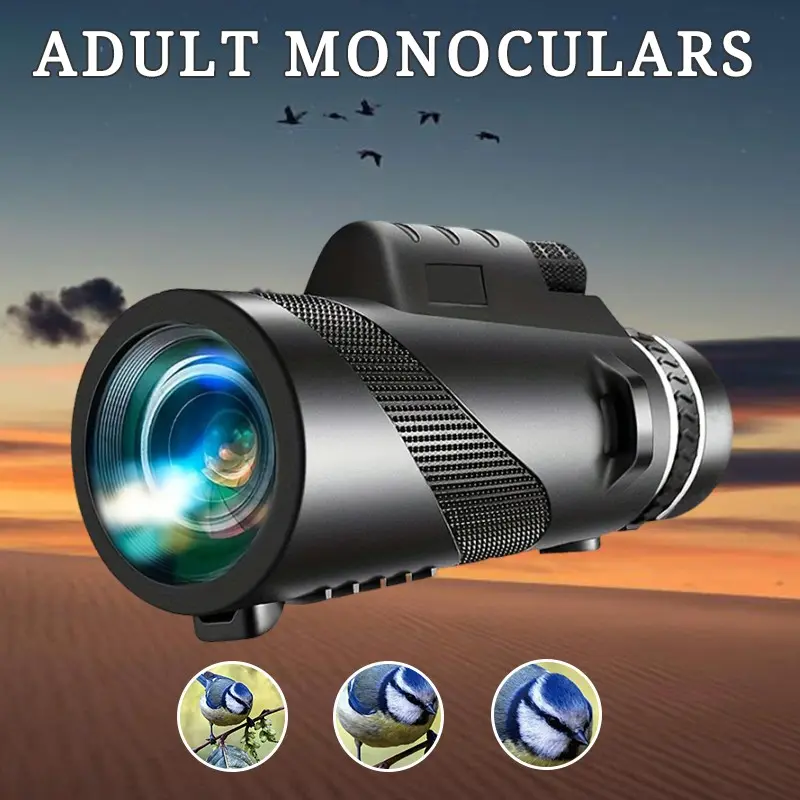 8x42 High-Definition Monocular Telescope, Portable Waterproof Design, Outdoor Monocular Telescopes, Ideal for Birdwatching, Hunting, Camping, Concerts, Adult Use