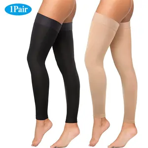 1 Pair Thigh High Compression Stockings, Firm Support 20-30 mmHg Gradient Compression Support Sports Stockings