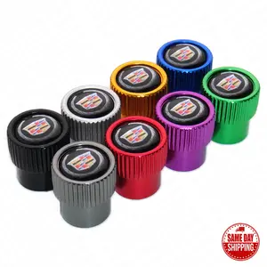 4pcs Gearwheel Style Universal Fit Cadillac New Car Wheels Tire Air Valve Caps Stem Dust Cover 8 Colors