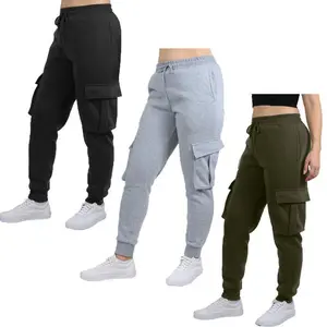 3-Pack Women's Fleece Lined Cargo Jogger Sweatpants (S-2XL)
