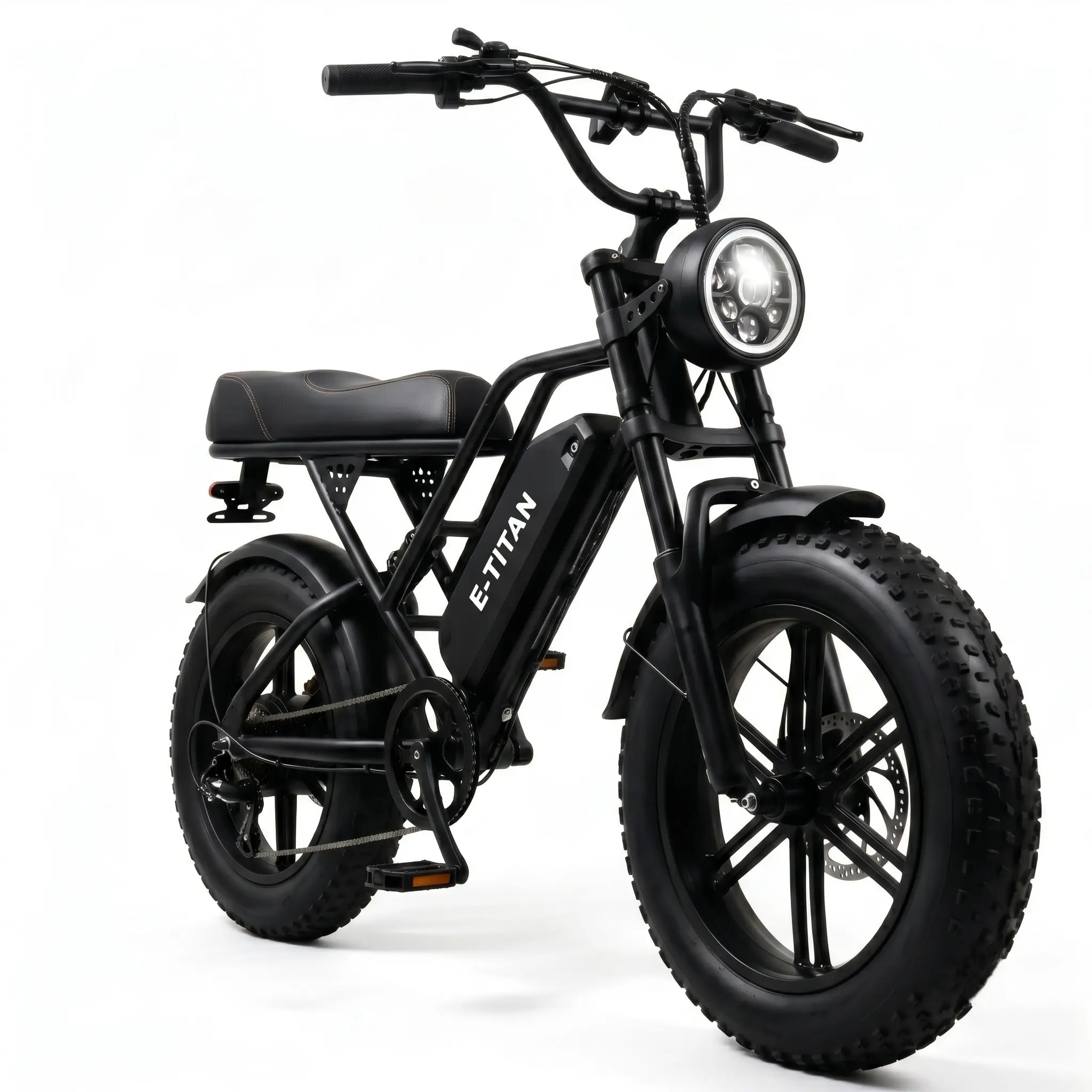 G60mini Adult Electric Bike, 1500W Peak Power, 16x4.0 Fat Tires, 48V 15.6Ah Removable Battery, Up to 24MPH Speed, 35-mi Max Range, 5-Speed, Hydraulic Brakes, Full Suspension, Dual LED Headlights