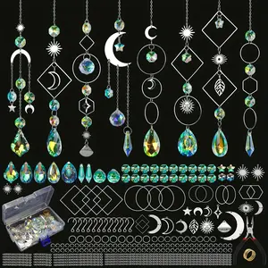 228 Piece Adult Prism Crystal Light Catcher Kit, DIY Women's Art Craft Window Hanging Decor Decorative Wind Chime, Perfect Gift for Mother Wife Daughter