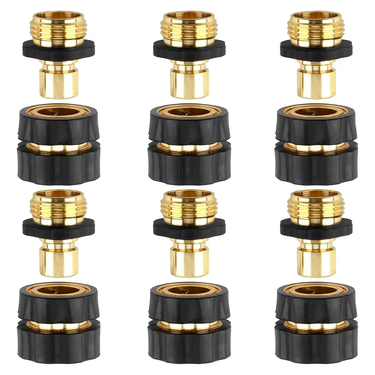Garden Hose Quick Connect Fitting Faucet Quick Connector Quick Coupling 4-6 Set 3/4-Inch Male and Female,Plastic+Aluminum Outdoor Tool Accessory, Leak Proof Seal, Easy Connection Lawn Care Item, Father’s Day Gift,summervibes tiktokshopbacktoschool