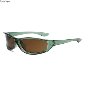 Modern Sports Eyewear - SprintSaga Green Frame Brown Lens Unisex Trendy Outdoor Activity Sunglasses