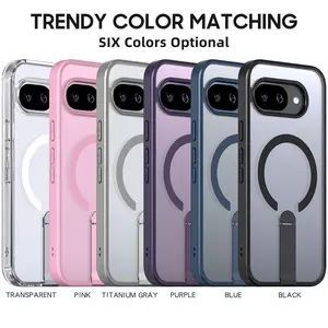 Clear Magnetic Kickstand Phone Case For Google Pixel 9/8/7 Pro | MagSafe Compatible, Hidden Metal Stand, Shockproof Matte Frame | Minimalist Protective Cover | fashion gift, anti-drop case, anti-drop protection #YJGGXZZJK