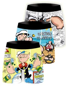 Men's Comfortable Soft Cotton Underwear Set, Cartoon Digital Print Design, Daily Wear Essentials, Casual Style Underwear, Breathable & Stylish Men's Briefs