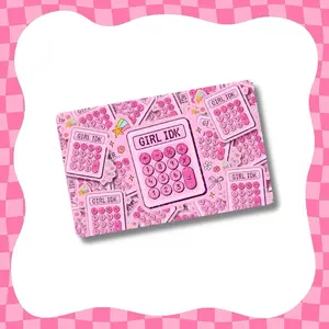 Girl IDK Card Skin - Super Cute & Durable Vinyl Sticker for Personalizing Your Credit Card Graphic Decal, Front Sticker Only