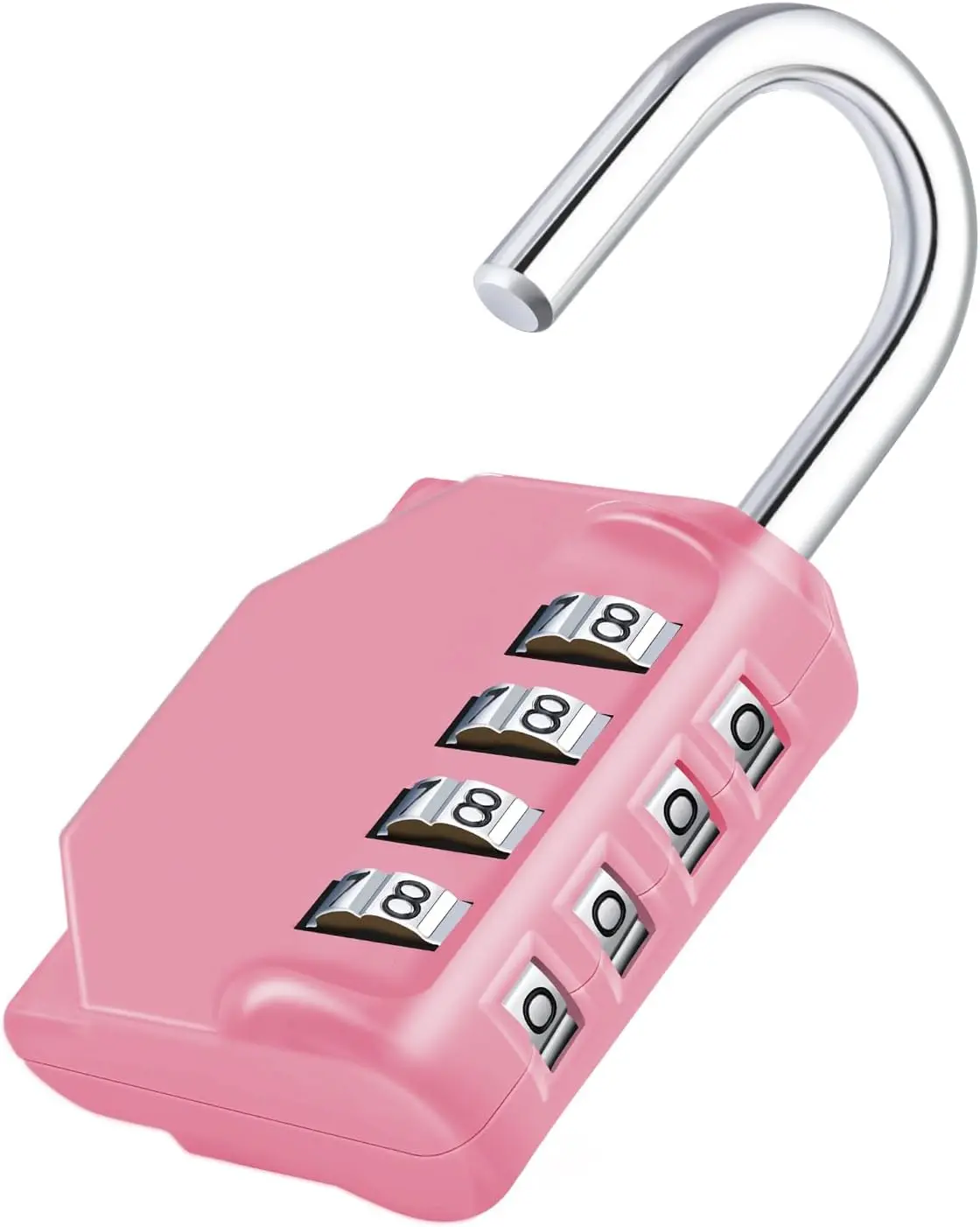 Combination Lock, 4 Digit Combination Padlock Outdoor, School Lock, Gym Locks (Pink)