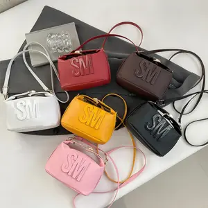 Square Crossbody Bag For Women Trendy Letter Small Shoulder Purse Casual Handbag For Office Party Club