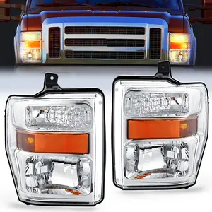 Nilight Headlight Assembly Compatible with 2008 2009 2010 Ford F250 F350 F450 Super Duty Headlamps Replacement Chrome Housing Amber Reflector Clear Lens Driver and Passenger Side, Front Light, Beam Headlight Automotive Summervibes