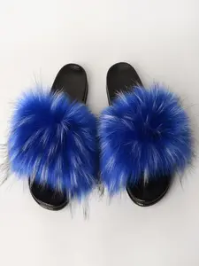 Women's Solid Color Fluffy Slides, Casual Soft Comfortable Home Slippers, Warm Slippers for Indoor & Outdoor Use for All Seasons, Footwear, Fashion Slippers