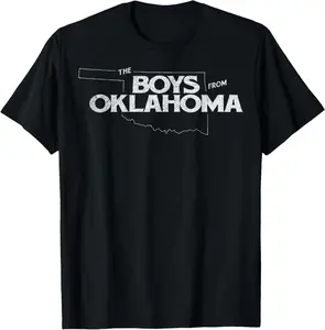 Women's 100% Cotton Casual Short-Sleeve Tee - Round Neck, "The Boys From Oklahoma" Print, Comfortable Fit T-Shirt for Outdoor, Beach Wear