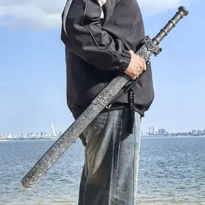 Ornate Silver Dragon Sword Prop | Exquisite Carved Decor - Perfect for Holiday Events, Gatherings & Collection Accessory Man Clothes Costume saber fursuit cosplay gear prop deadpool  suit super  hero  costume one  piece  rod