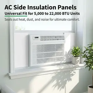 2Pcs EVA Window AC Insulation Panels 17"×10",All Season Heat&Draft Block Seal,Simple Install Window Air Conditioner Side Insulator