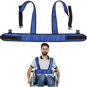 Wheelchair Harness for Adults Elderly, Adjustable Wheelchair Seat Belt Torso Support Vest, Wheelchair Seatbelt Restraint Straps for Patient Care, Solid Nylon Straps Breathable Mesh