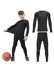 TELALEO 2 value pack Kids'Compression Set Athletic Base Layer Shirt & Leggings – Moisture-Wicking, Breathable Sportswear for Training, Running, Gym, All-Season Use