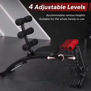 Multi-Functional Adjustable Ab Machine - Home Gym Exercise Equipment, Abdominal Training Sit-Up Trainer & Full-Body Workout Bench Chair