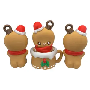 3D Printed B00ty Gingerbread Ornament with Holiday Mug Holder Christmas Ornament and Decoration