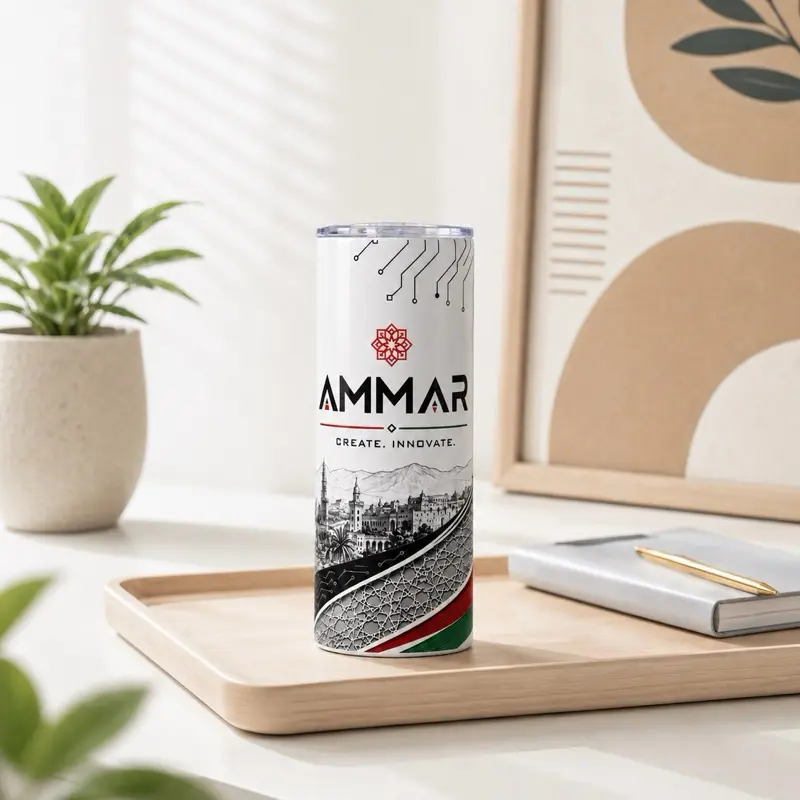 Personalized Syria Tumbler with Custom Name | Syrian Heritage Skinny Tumbler | Custom Arabic-Inspired Gift | Syria Pride Travel Cup