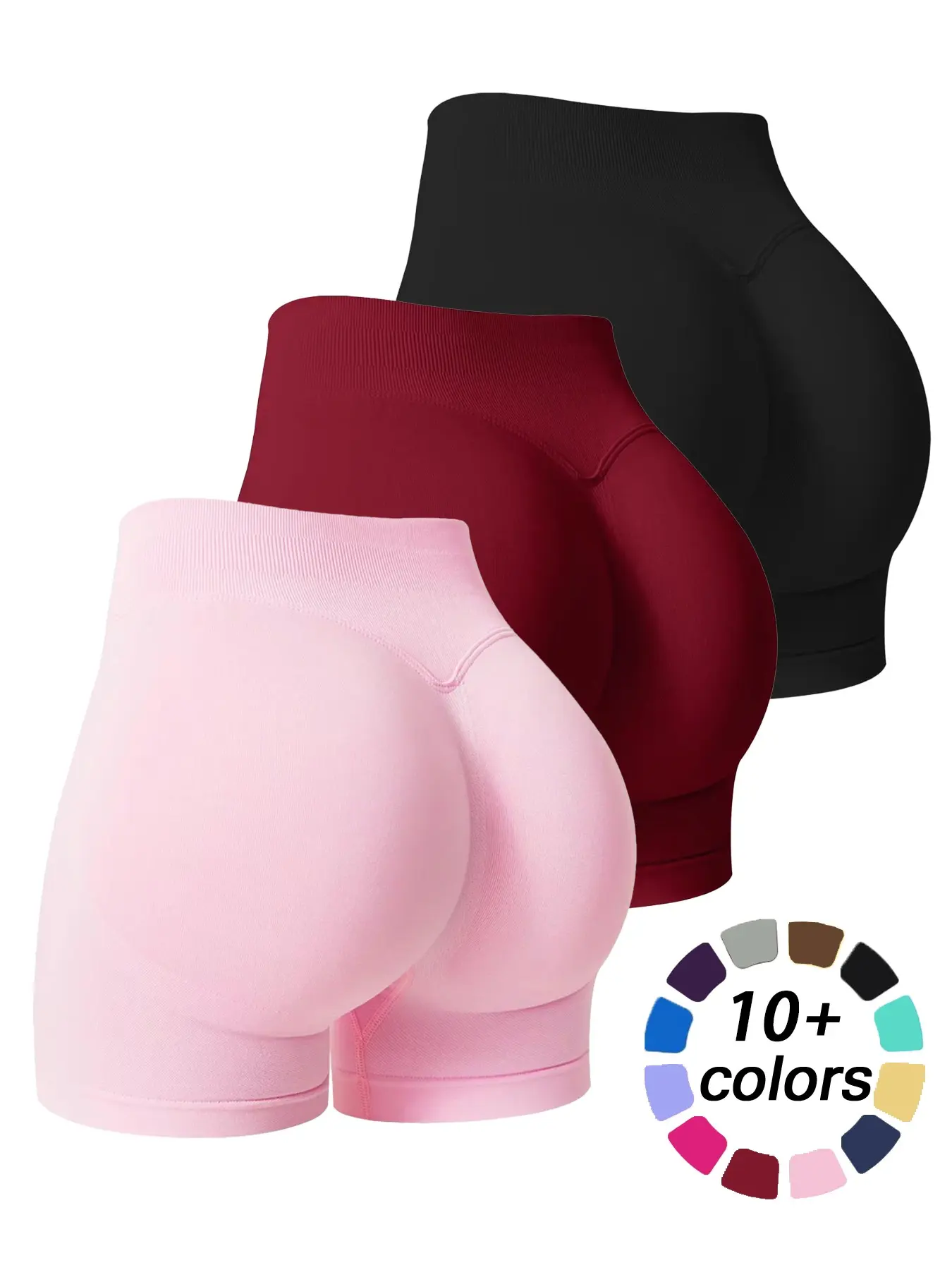 Women's High Waist Sports Shorts, Activewear Shorts, Comfy Breathable Seamless Gym Workout Short Leggings, Ladies Sportswear for All Seasons