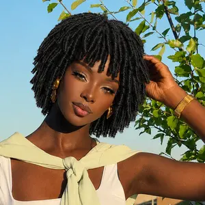 [New Arrival] Frodio Veralux™ Fiber Short Twist Dreadlocks Wig with Curly Bangs | Glueless, Wear and Go, Beginner Friendly