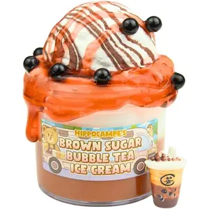 Brown Sugar Bubble Tea Ice Cream Slime (Scented) | Handmade Slime | Hippocampe Slimes (4OZ)