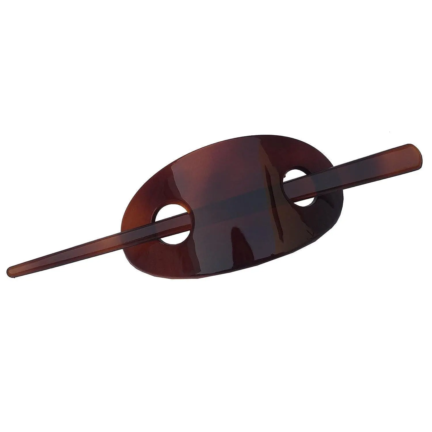Parcelona French Classic Oval Shell Cellulose Hair Barrette with Stick for Women