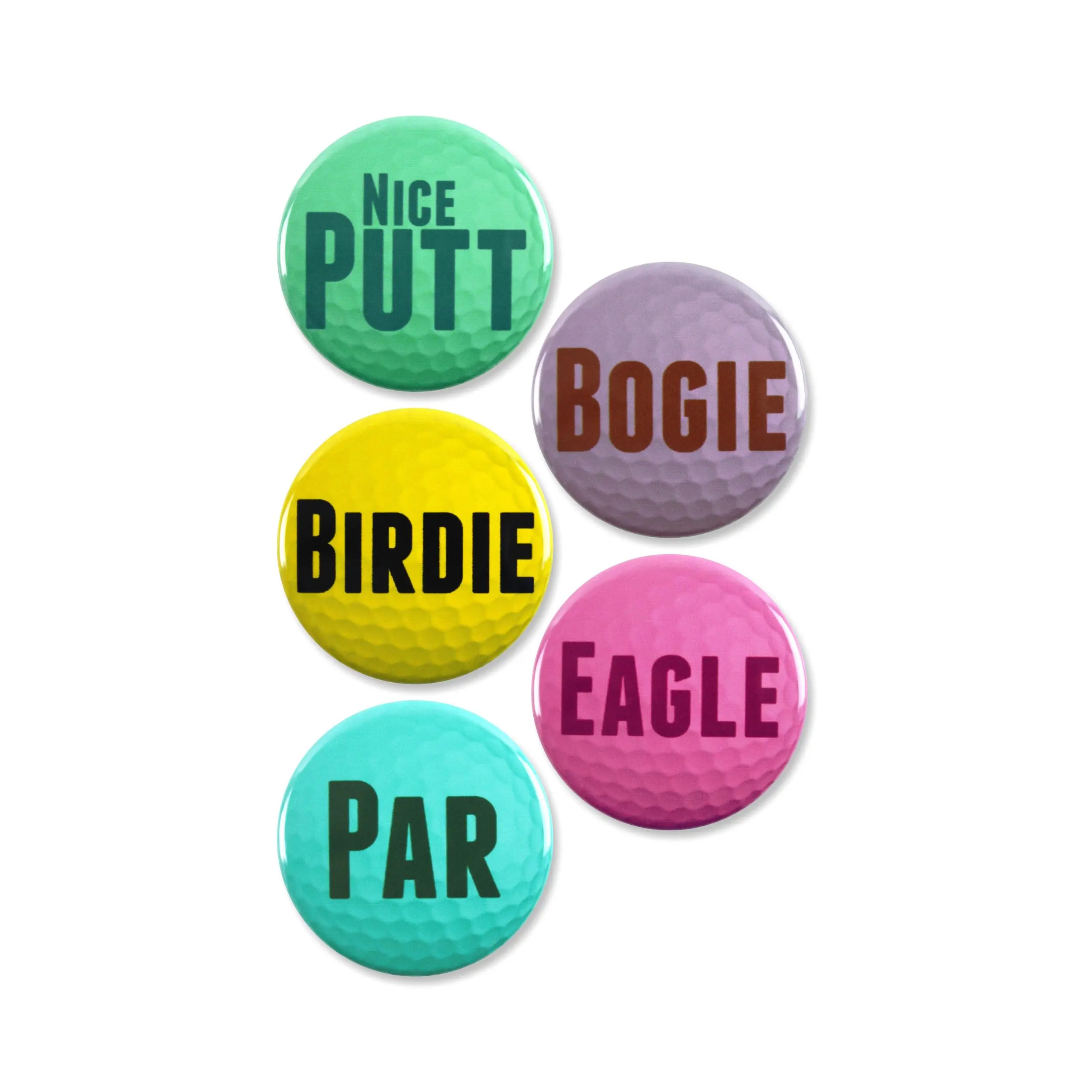 5 Pack - Golf Awards Sports Pinback Buttons - 2.25 Inch