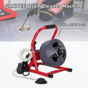 【GARVEE】50Ft x 5/16 Inch Drain Cleaner Machine, Electric Drain Auger Professional for 3/4 to 3 Inch Pipes Heavy Duty