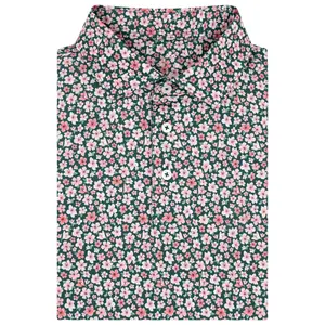 The Azalea Polo Performance Style Pink Green Shirt Golf Print Lightweight Gift for Men